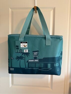 NWT Trader Joe's Large Dusty Blue Insulated Tote Bag 8 gallon
